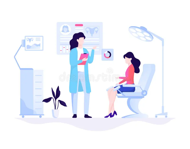 reproductive system exam treatment vector illustration gynecology concept doctor gynecologist female consultation reproductive 159249854