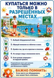 Купание в разрешенных местах